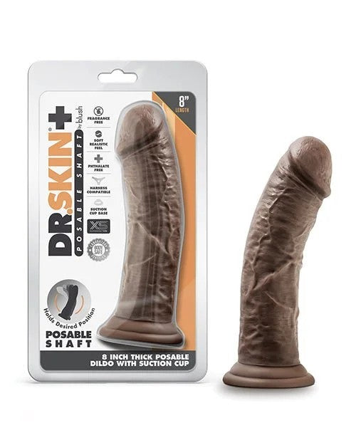 BlushDr.SkinPlus8″PosableDildo–Chocolate
