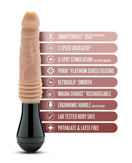 BlushDr.SkinSiliconeDr.KnightThrustingGyratingVibratingDildo–Beige