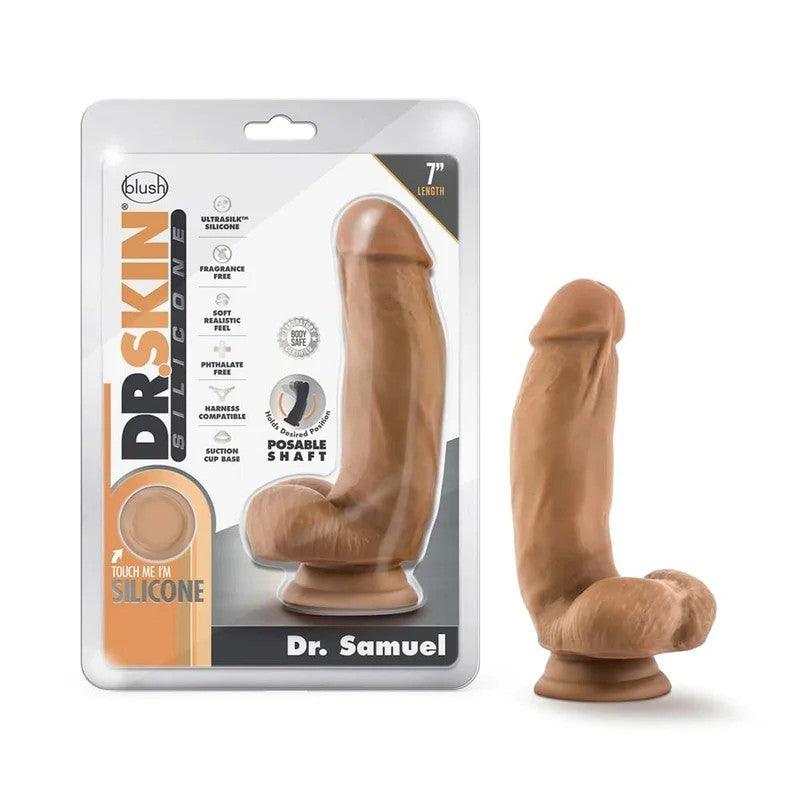 BlushDr.SkinSiliconeDr.Samuel7InchLongDildowithBalls&SuctionCup