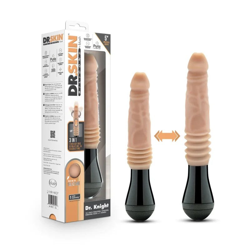 BlushDr.SkinSiliconeKnightLarge10.5InchVibratingGyratingandThrustingDildo