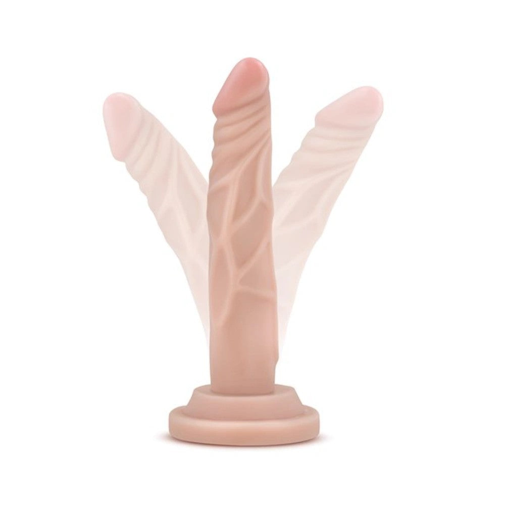 BlushDrSkin5inchMiniCockRealisticTPEDildoSlimSuctionBaseforBeginnerPegging