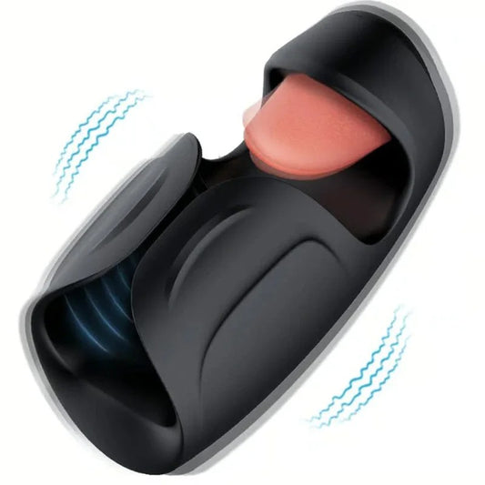 BlushLicketySplitVibratingMaleMasturbatorTongueLickingOralStimulator