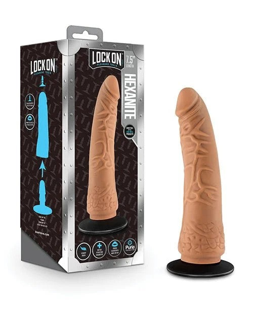 BlushLockOn7.5″HexaniteDildow/SuctionCupAdapter–Mocha