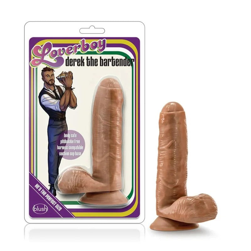 BlushLoverboyDerekTheBartenderRealisticMocha7-InchDildo