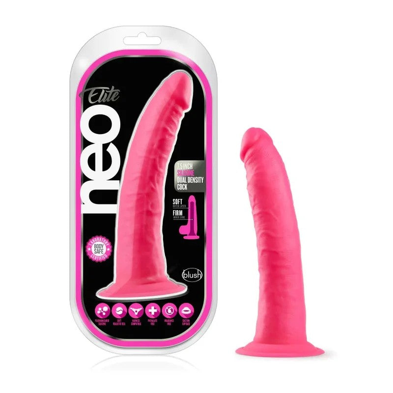 BlushNeoElitePink7.5InchSiliconeDildo