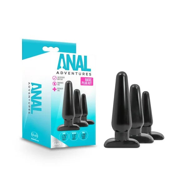 BlushNovelties–AnalAdventuresBasicPlugKit(Black)