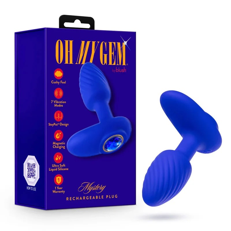 BlushOhMyGemMysteryVibratingAnalPlugWithGemBase