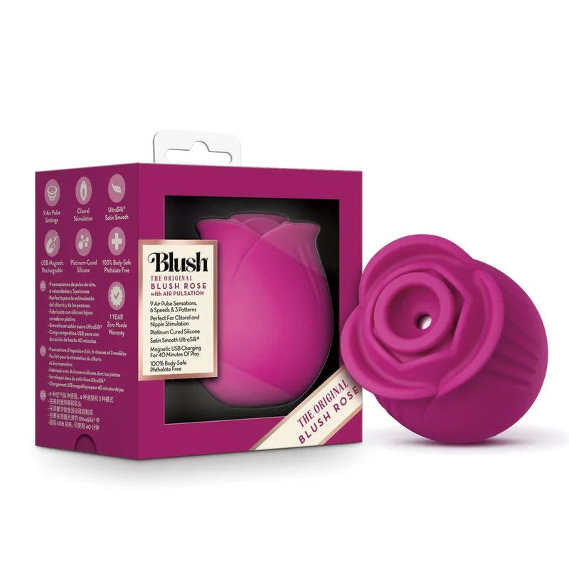BlushOriginalRoseVibratorAirWaveSuctionClitoralNippleStimulator