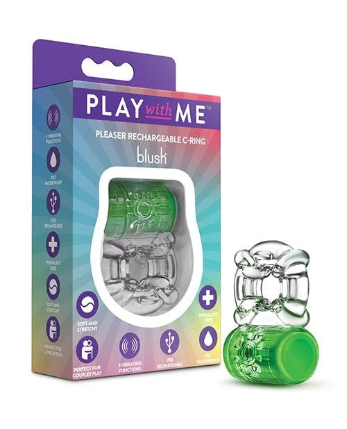 BlushPlayWithMe–PleaserRechargeableC-Ring–NeonGreen