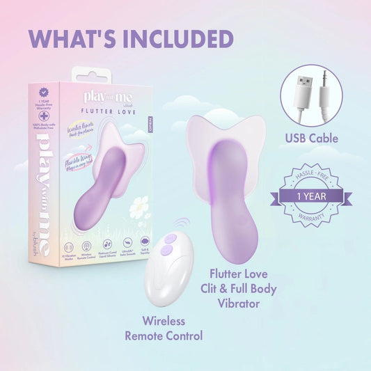 BlushPlayWithMeFlutterLoveRemoteControlSiliconeVibratorClitoralandNippleMassager