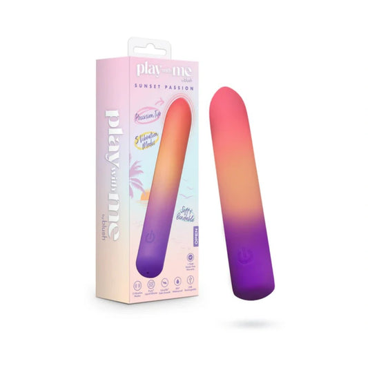 BlushPlayWithMeSunsetPassionBulletVibratorSoftSilicone5ModesTravel-Friendly
