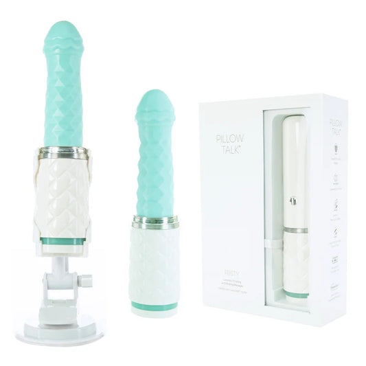BMS–PillowTalk“Feisty”RechargeableThrustingVibrator(Teal)