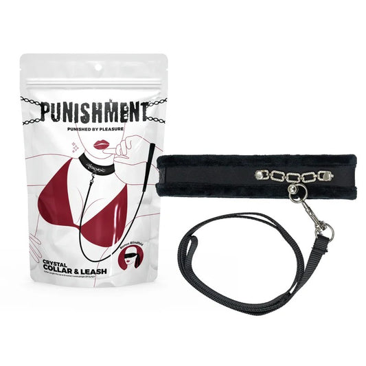 BMS–PunishmentCrystalDetailCollar&Leash(Black)