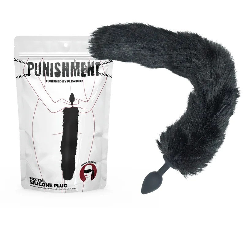 BMS–PunishmentFoxTailSiliconeButtPlug(Black)