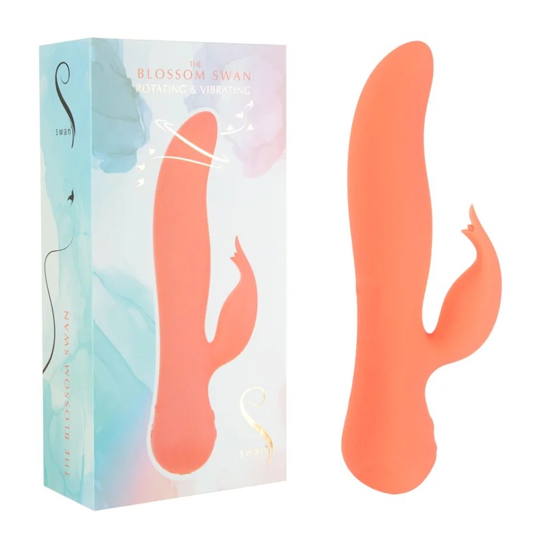 BMS–Swan“TheBlossomSwan”RotatingRabbitVibrator(Orange)