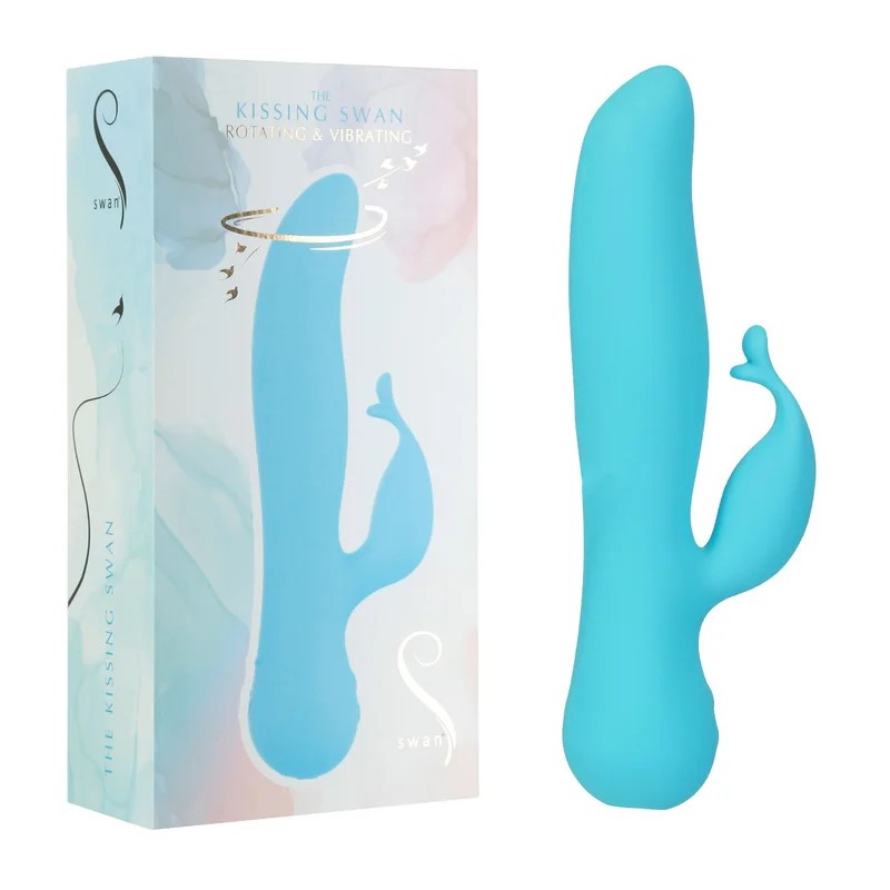 BMS–Swan“TheKissingSwan”RotatingRabbitVibrator(Blue)