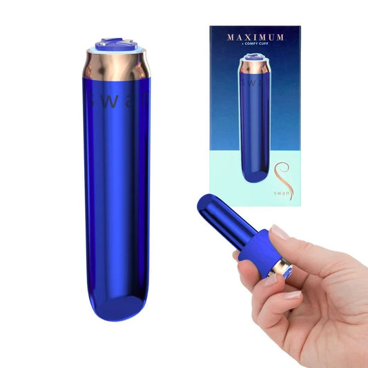BMS–SwanMaximumRechargeableBulletVibratorwithComfyCuff(Blue)