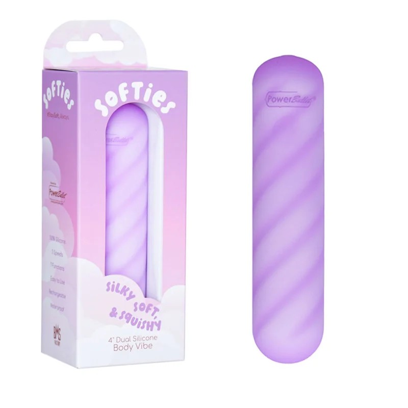 BMSFactory–“Softies”4″DualSiliconeBulletVibrator(Purple)