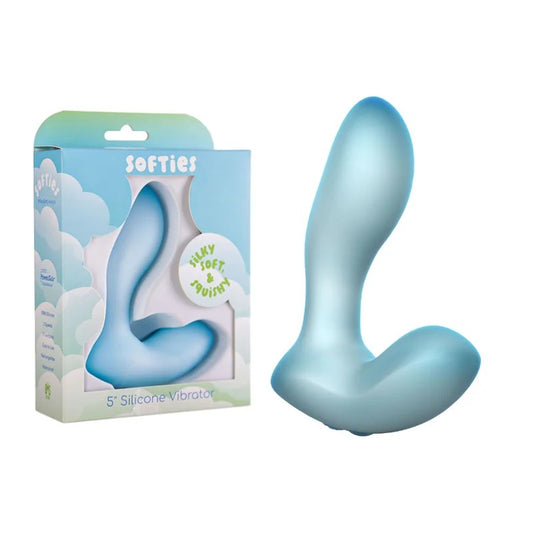 BMSFactory–“Softies”5″Soft&SquishyDualSiliconeVibrator(Blue)