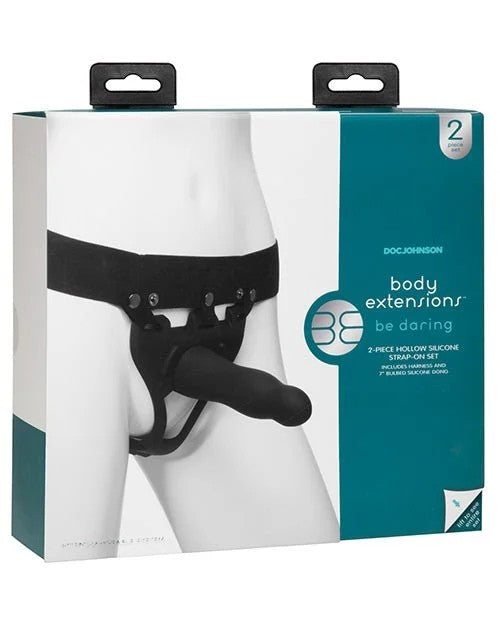 BodyExtensionsBeDaring2PieceStrapOnSet–Black