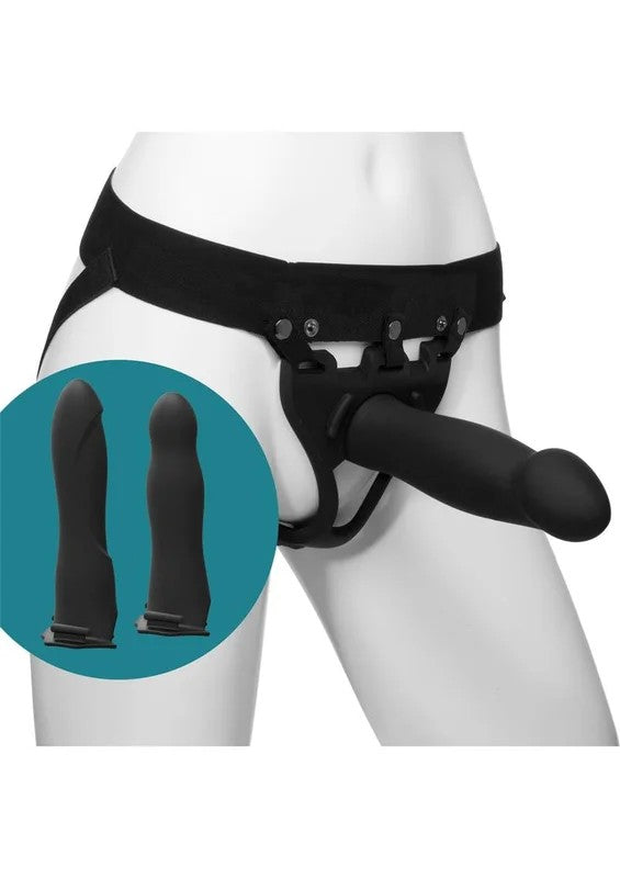 BodyExtensionsBeReadySiliconeStrap-OnHarnesswith2HollowDildos