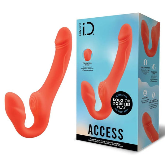 Bodywand–IDAccess6″PulsatingStraplessStrap-On(Orange)