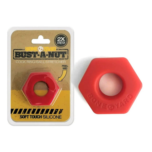 Boneyard–Bust-a-NutSiliconeCockRing/BallStretcher(Red)