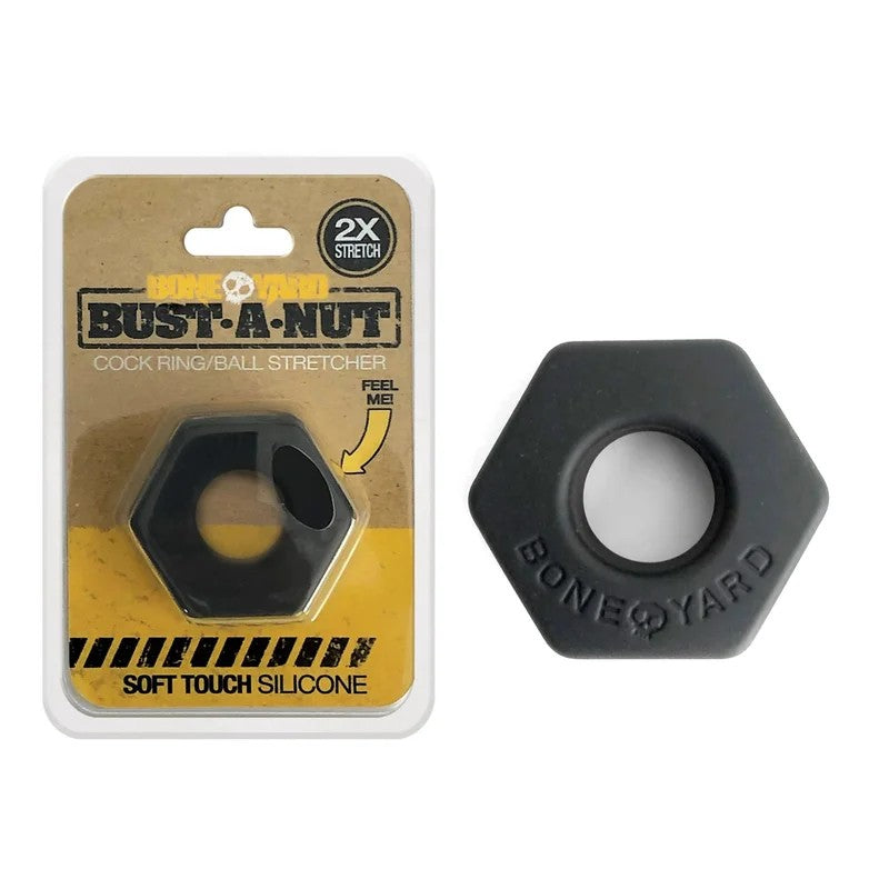 Boneyard–Bust-a-NutSiliconeCockRing/BallStretcher(Black)