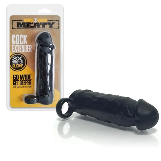 Boneyard–MeatySiliconeCockExtenderwithBallRing(Black)
