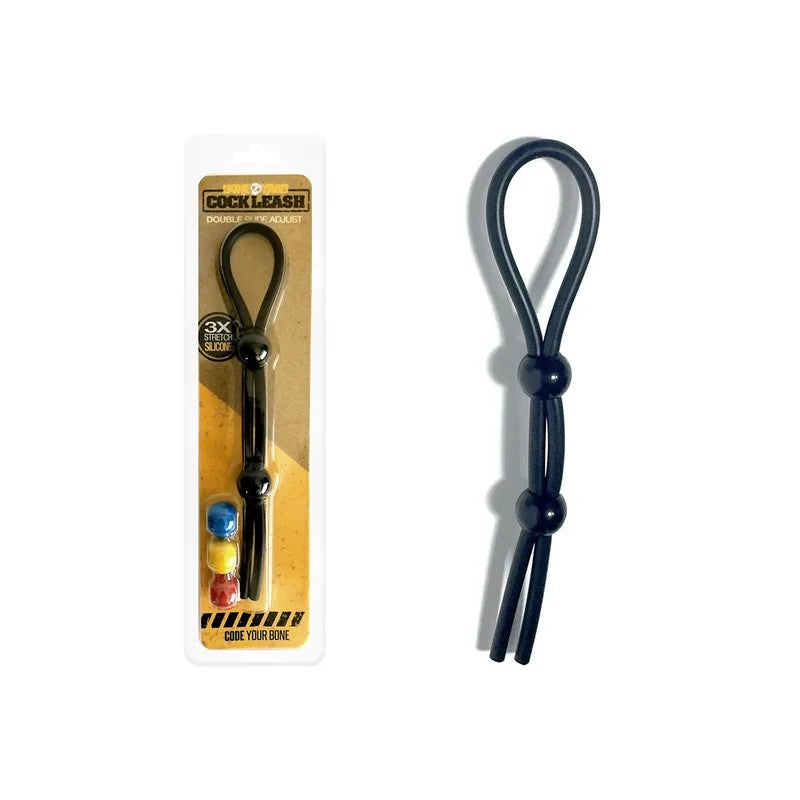 Boneyard–SiliconeAdjustableDoubleLeash(Black)