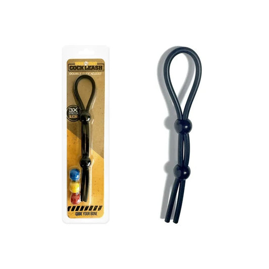 Boneyard–SiliconeAdjustableDoubleLeash(Black)