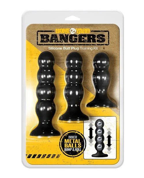 BoneyardBangersSiliconeButtPlugTrainingKit–Black