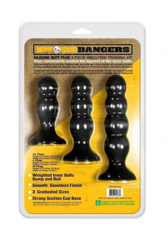 BoneyardBangersSiliconeWeightedButtPlugTrainingKit