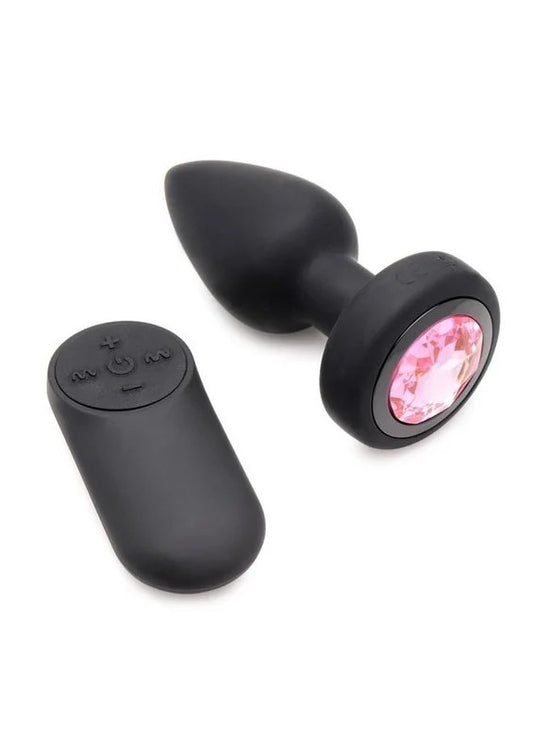 BootySparks28xRechargeableSiliconeVibratingGemAnalPlugwithRemoteControl