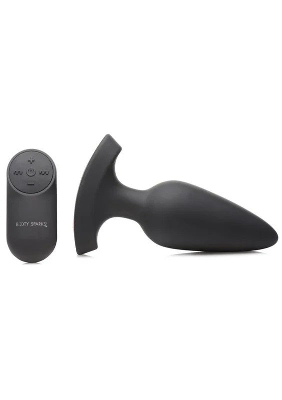 BootySparksLaserF…MeRechargeableSiliconeAnalPlugwithRemoteControl–Large–BlackwithRedLight