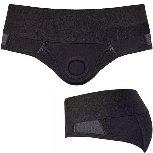 Brief+Harness–Black&GrayStripe