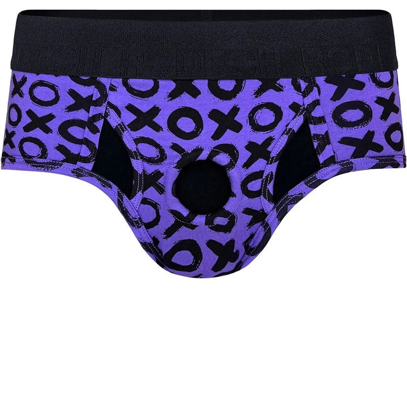 Brief+Harness–“XOXO”Purple