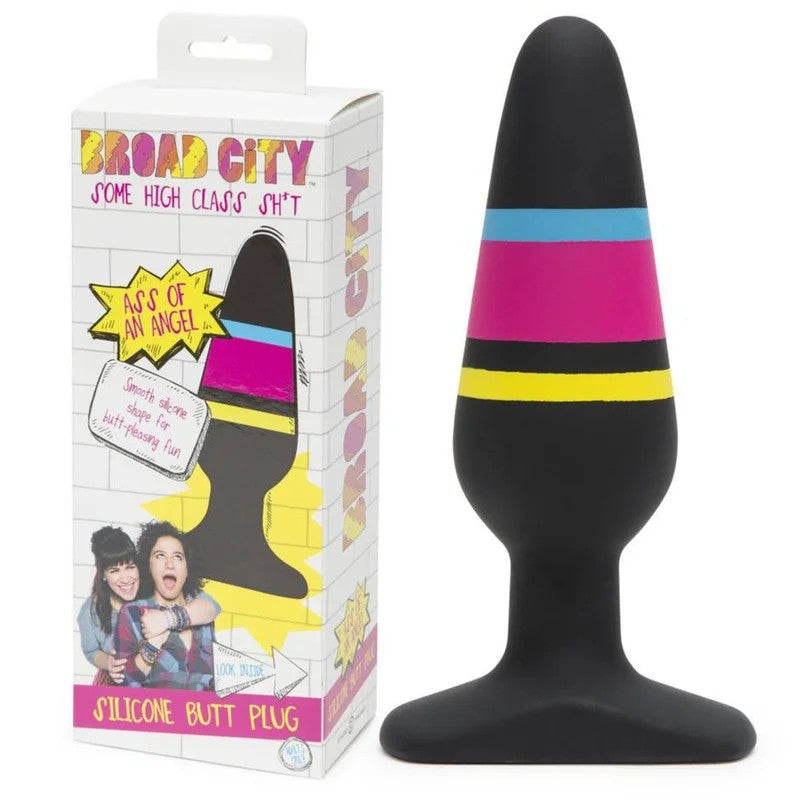 BroadCity–“AssofanAngel”SiliconeAnalPlug(Black/Multi)