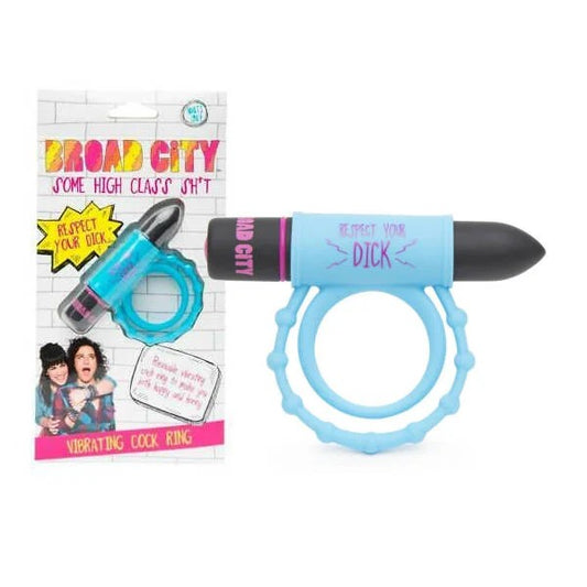 BroadCity–“RespecttheDick”VibratingCockRing(Blue/Black)