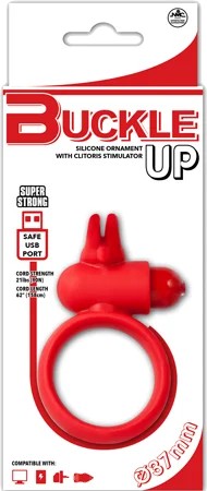 BuckleUp–USBSiliconeRabbitCockring(Red)