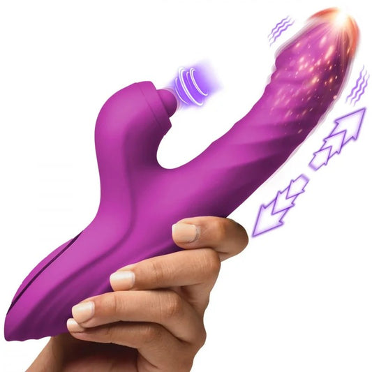 BumpingBunnyThrusting&PulsingSiliconeRabbitVibrator