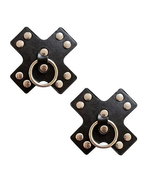 BurlesquePiercedN’PunkedLeatherMetalXSiliconeReusableNipztix–BlackO/s
