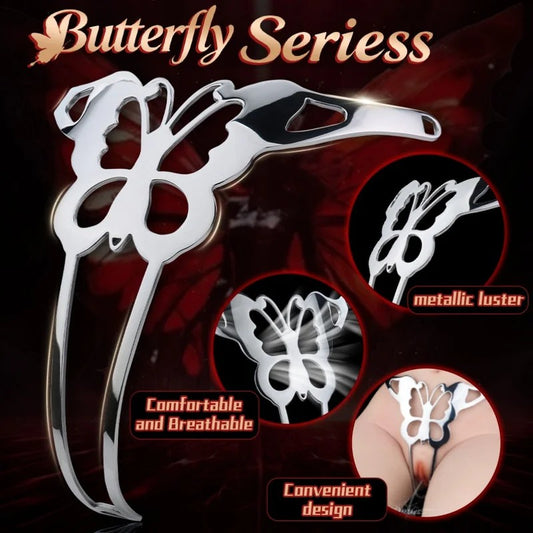 ButterflyBettieBondageMetalCrotchlessPanties–EroticTeaseBDSMStraponSexToys
