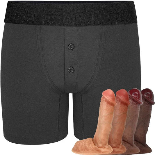 ButtonFlyBoxer+&6″RealisticSemiPack&PlayDildo–PackageDeal