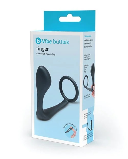 BVibeButtiesRingerCockRing&ProstatePluginBlack