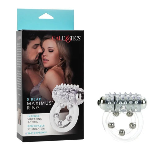 Calexotics–5BeadMaximusVibratingCockRing(Clear)