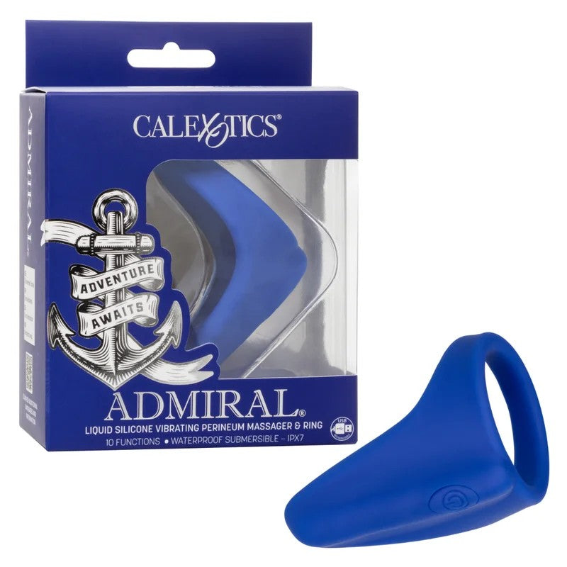 Calexotics–AdmiralLiquidSiliconeVibratingPerineumMassagerRing(Blue)