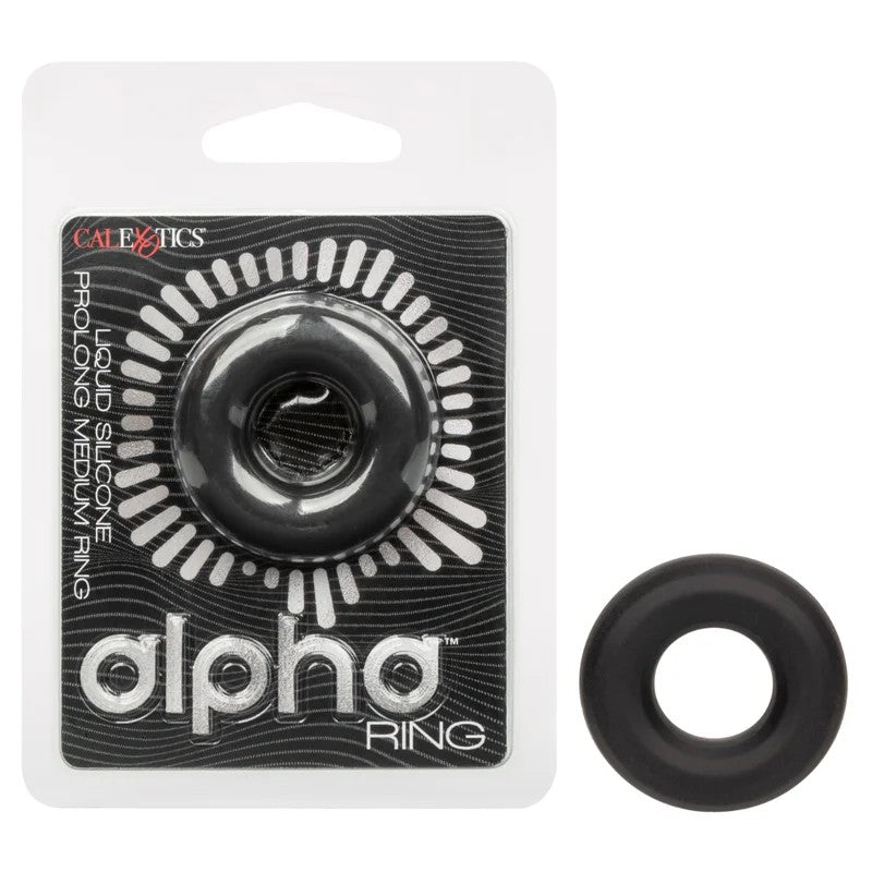 Calexotics–AlphaRingLiquidSiliconeProlongMediumRing(Black)