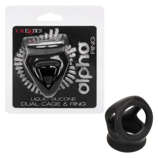 Calexotics–AlphaRingLiquidSiliconeDualCage&Ring(Black)