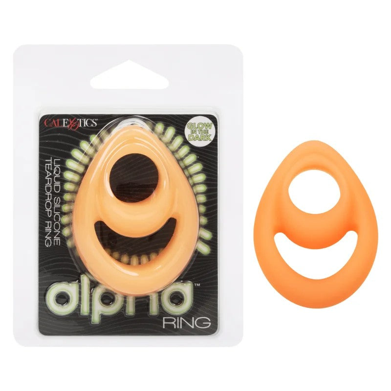 Calexotics–AlphaRingLiquidSiliconeTeardropRing(Glow-In-The-DarkOrange)